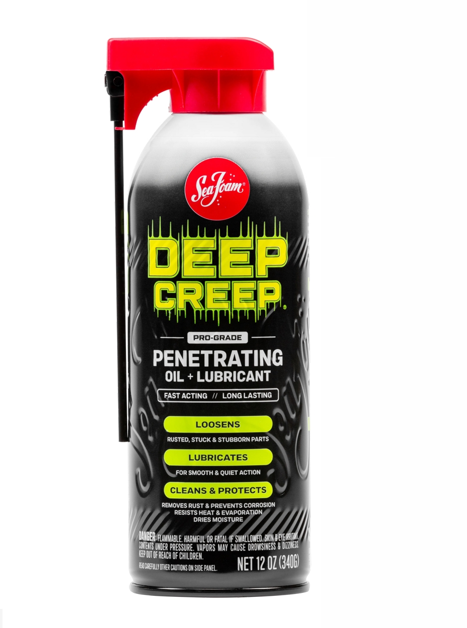 Seafoam Penetrating Oil, Deep Creep®, Use to Penetrate Rusted Parts/ Cleans Gum/ Varnish and Road Tar/ Disperses Moisture, 12 Ounce Aerosol Can – DC14