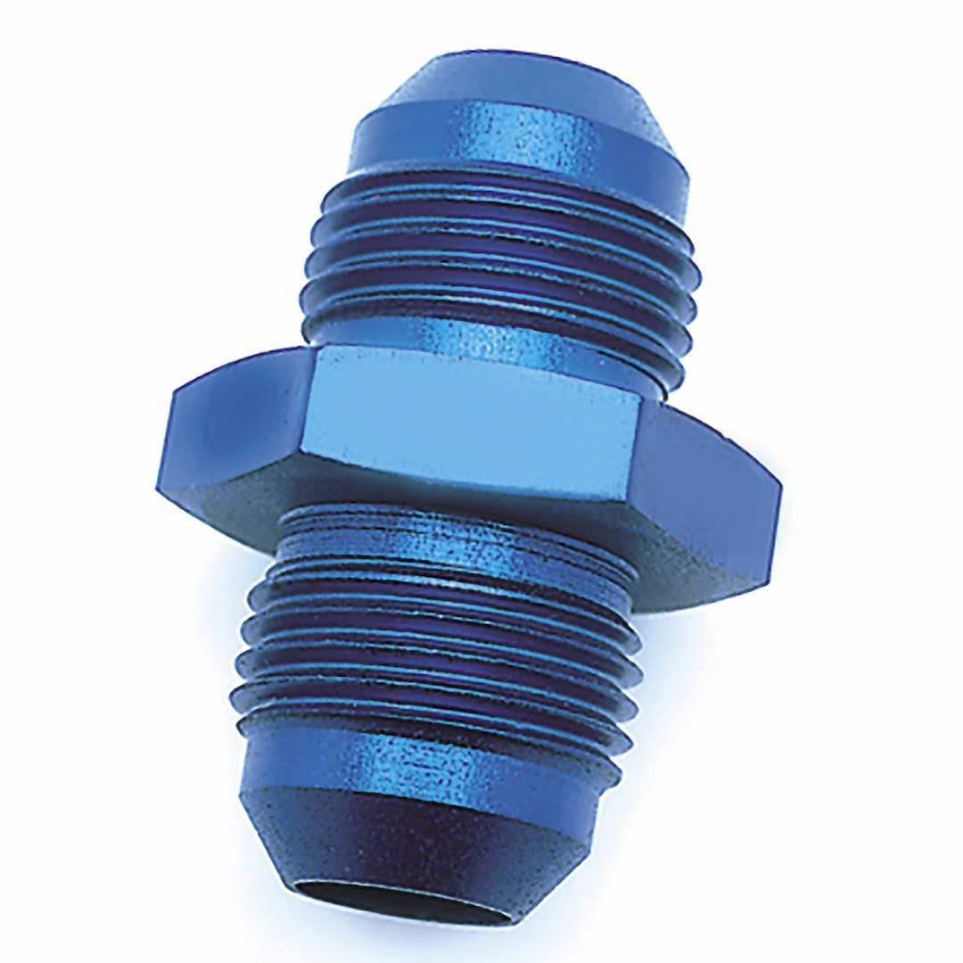 Seafoam Coupler Fitting, Straight, Flare Union, -16AN, Anodized, Blue, Aluminum, Single – ID24