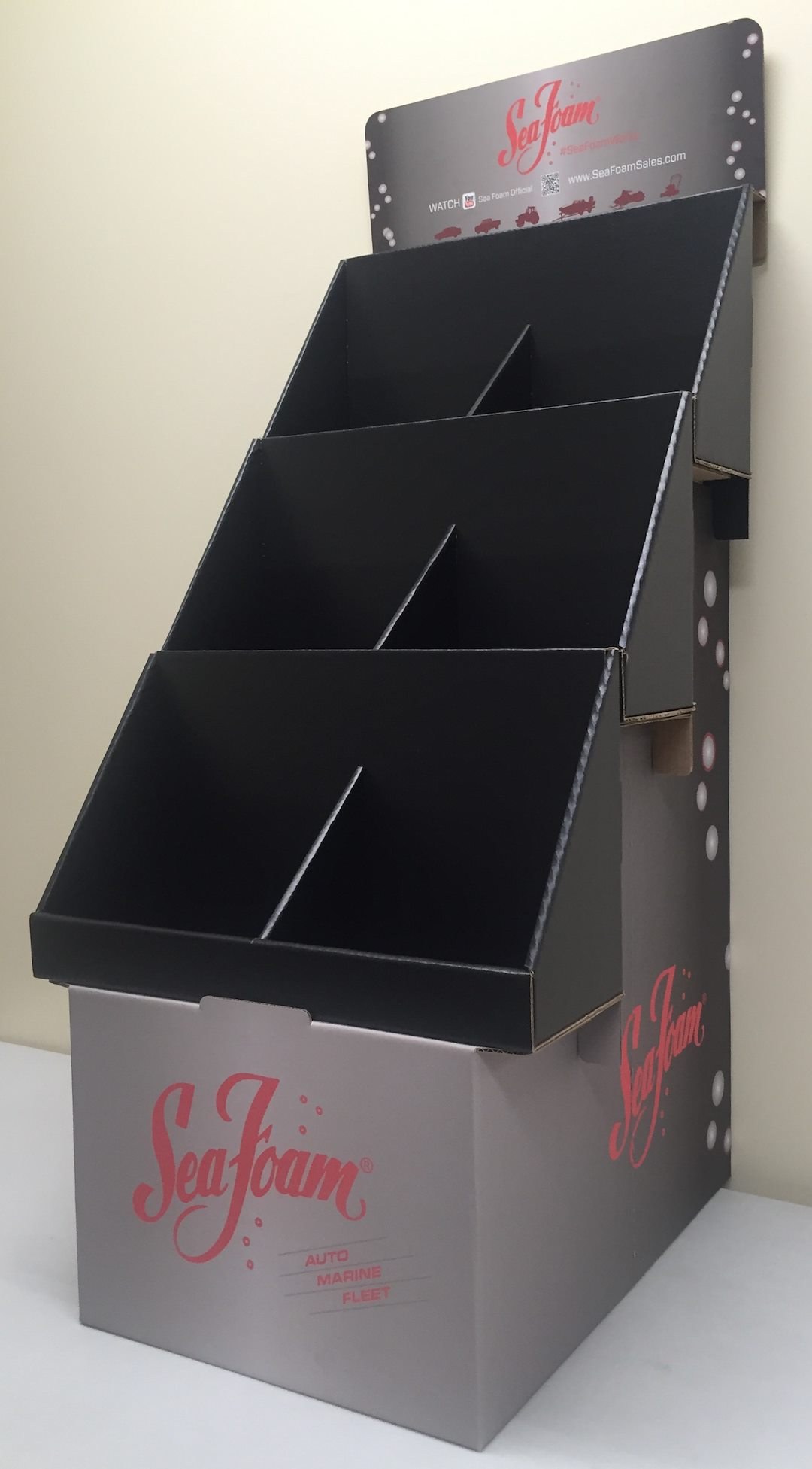 Seafoam Point of Purchase Display, Engine Fluids Display, Cardboard Standee Display, 19-1/2 Inch Length X 19-1/2 Inch Wide X 55-1/2 Inch Height – SD36