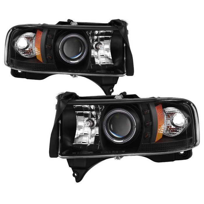Spyder Auto Headlight Assembly, Signature Series, Projector Beam with LED Halo, 9005 Halogen High Beam/ H1 Halogen Low Beam Clear Bulb – 5010087