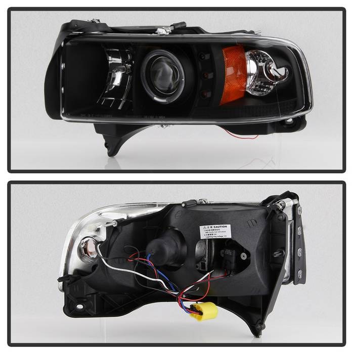 Spyder Auto Headlight Assembly, Signature Series, Projector Beam with LED Halo, 9005 Halogen High Beam/ H1 Halogen Low Beam Clear Bulb – 5010087