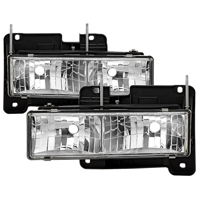 Spyder Auto Headlight Assembly, Signature Series, Standard Beam, Halogen High/ Low Beam Bulb, Crystal Clear Lens, Black Housing – 5012388