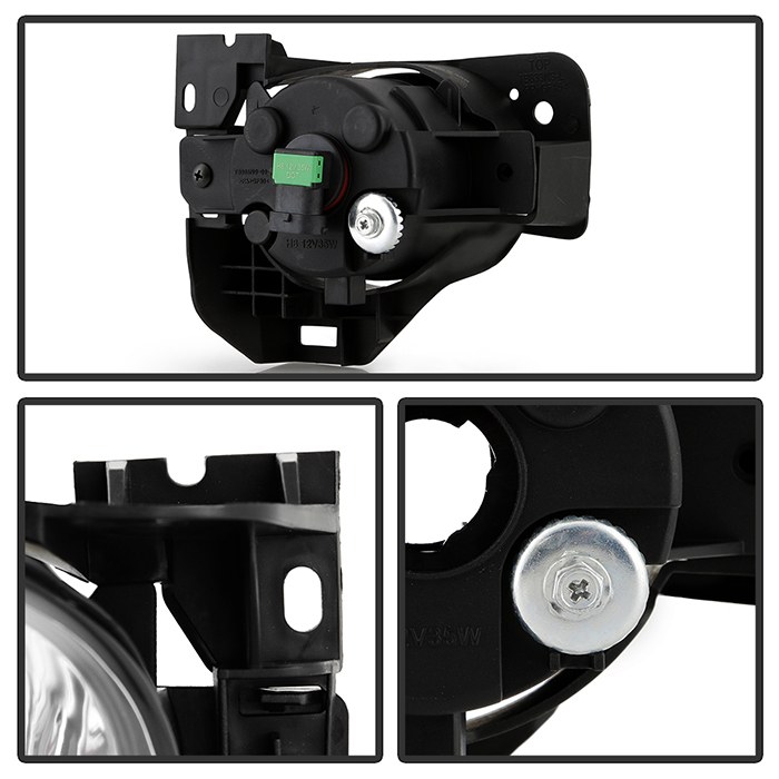Spyder Auto Driving/ Fog Light, Halogen Bulb, OE Size/ Shape, Fog Beam, Clear Lens, Direct Bolt on Replacement Mount – 5038531