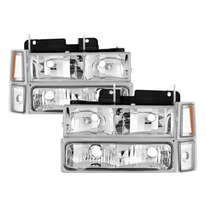 Spyder Auto Headlight Assembly, Halogen Bulb, Standard Beam, Clear 9005 High Beam/ 9006 Low Beam Bulb, Clear Lens, Chrome Plated Housing – 5069535