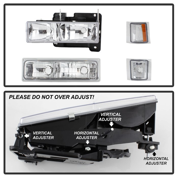 Spyder Auto Headlight Assembly, Halogen Bulb, Standard Beam, Clear 9005 High Beam/ 9006 Low Beam Bulb, Clear Lens, Chrome Plated Housing – 5069535