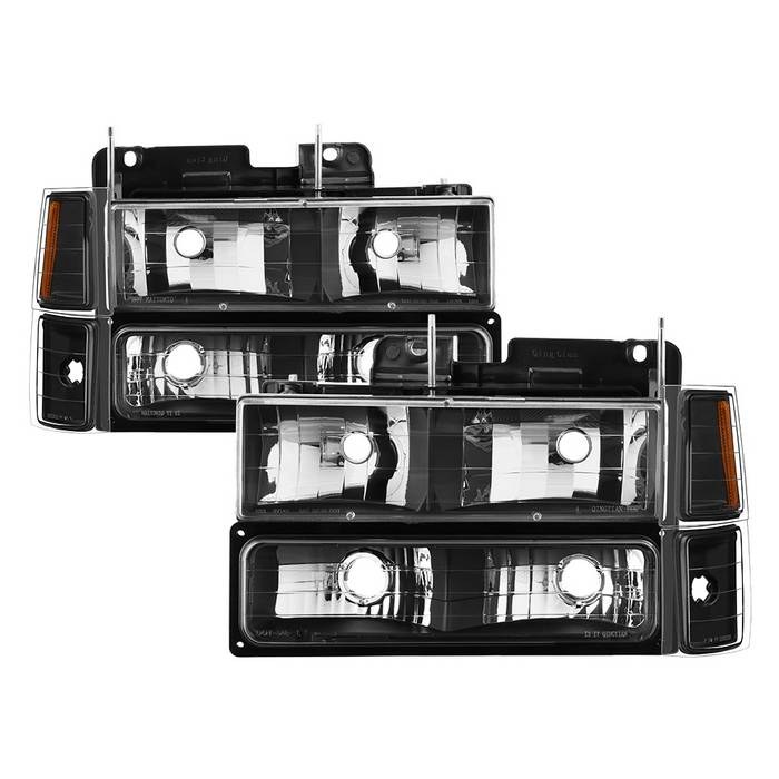 Spyder Auto Headlight Assembly, Halogen Bulb, Standard Beam, Clear 9005 High Beam/ 9006 Low Beam Bulb, Clear Lens, Black Housing – 5072221