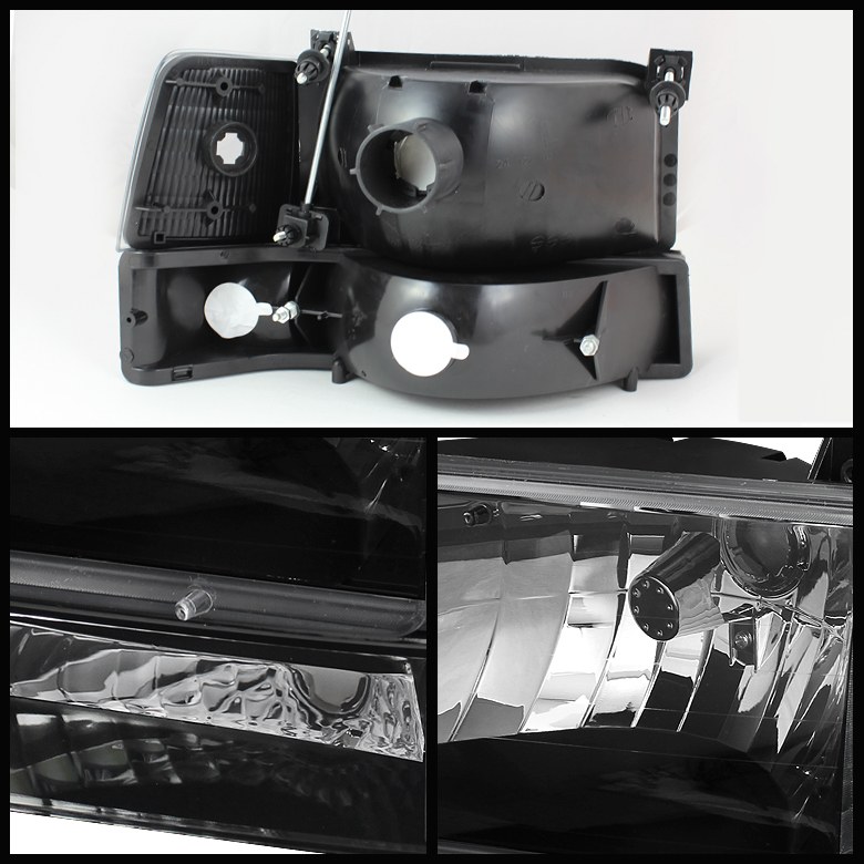 Spyder Auto Headlight Assembly, Bulb Not Included, Standard Beam, Clear Lens, Black Housing, Uses Stock Bulb, Set of 2 – 5073136