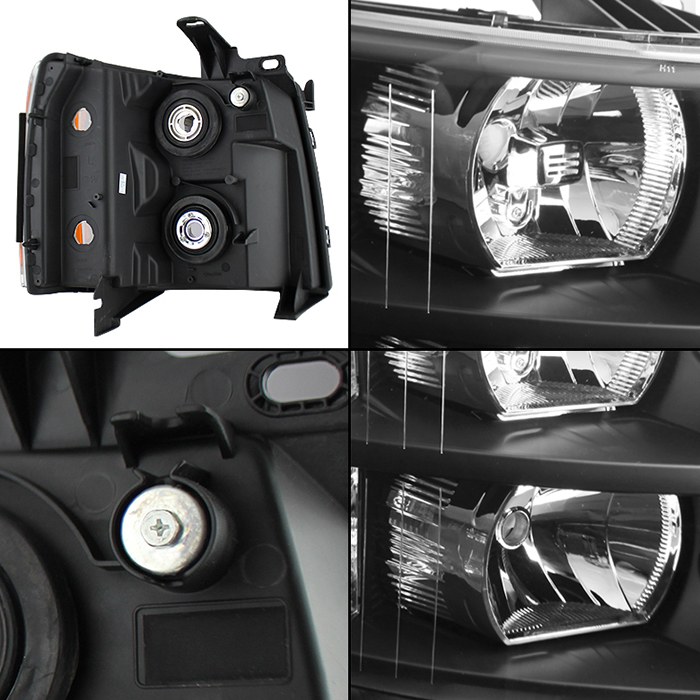 Spyder Auto Headlight Assembly, Bulb Not Included, Standard Beam, Crystal Clear Lens with Amber Reflector, Black Housing, Uses Stock Bulb – 5076991