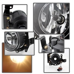 Spyder Auto Driving/ Fog Light, OE Size/ Shape, Clear Lens, Black Plastic Housing, Direct Bolt on Replacement Mount – 5077769