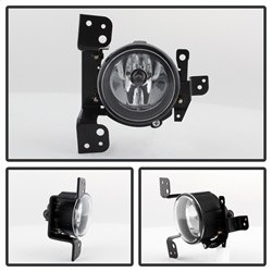 Spyder Auto Driving/ Fog Light, OE Size/ Shape, Clear Lens, Black Plastic Housing, Direct Bolt on Replacement Mount – 5077769