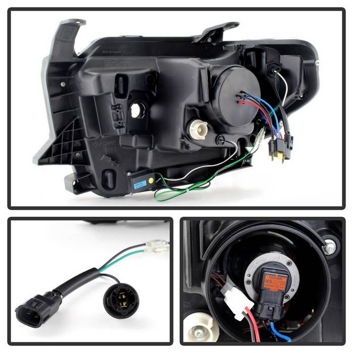 Spyder Auto Headlight Assembly, Signature Series, Projector Beam, Halogen High Beam/ Halogen Low Beam Clear Bulb, Clear Lens – 5080158
