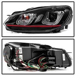 Spyder Auto Headlight Assembly, Signature Series, Projector Beam with Dual U Shaped Daytime Running Lights – 5082046