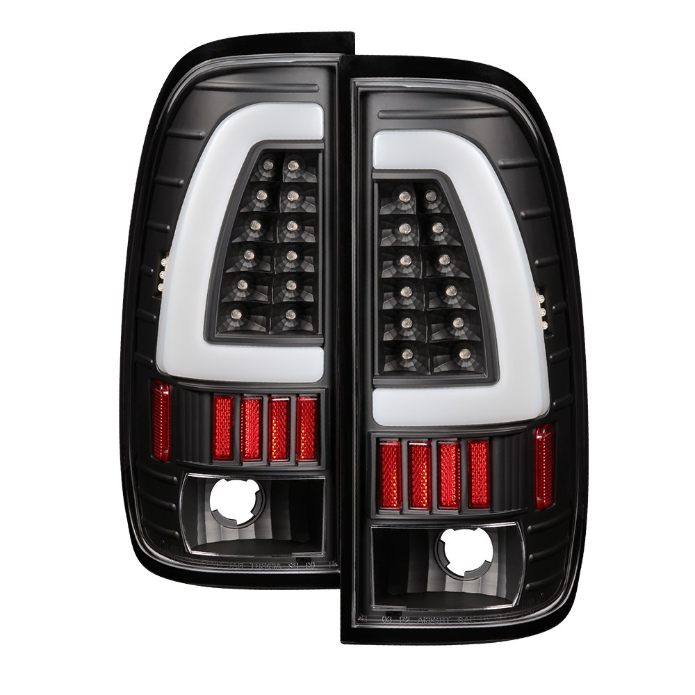 Spyder Auto Tail Light Assembly, LED, Clear Lens, Bar Style, Black Housing, Clear Bulb, Set of 2 – 5082084