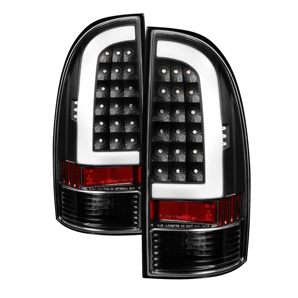 Spyder Auto Tail Light Assembly, LED, Clear Lens, Bar Style, Black Housing, Clear Bulb, Set of 2 – 5082121
