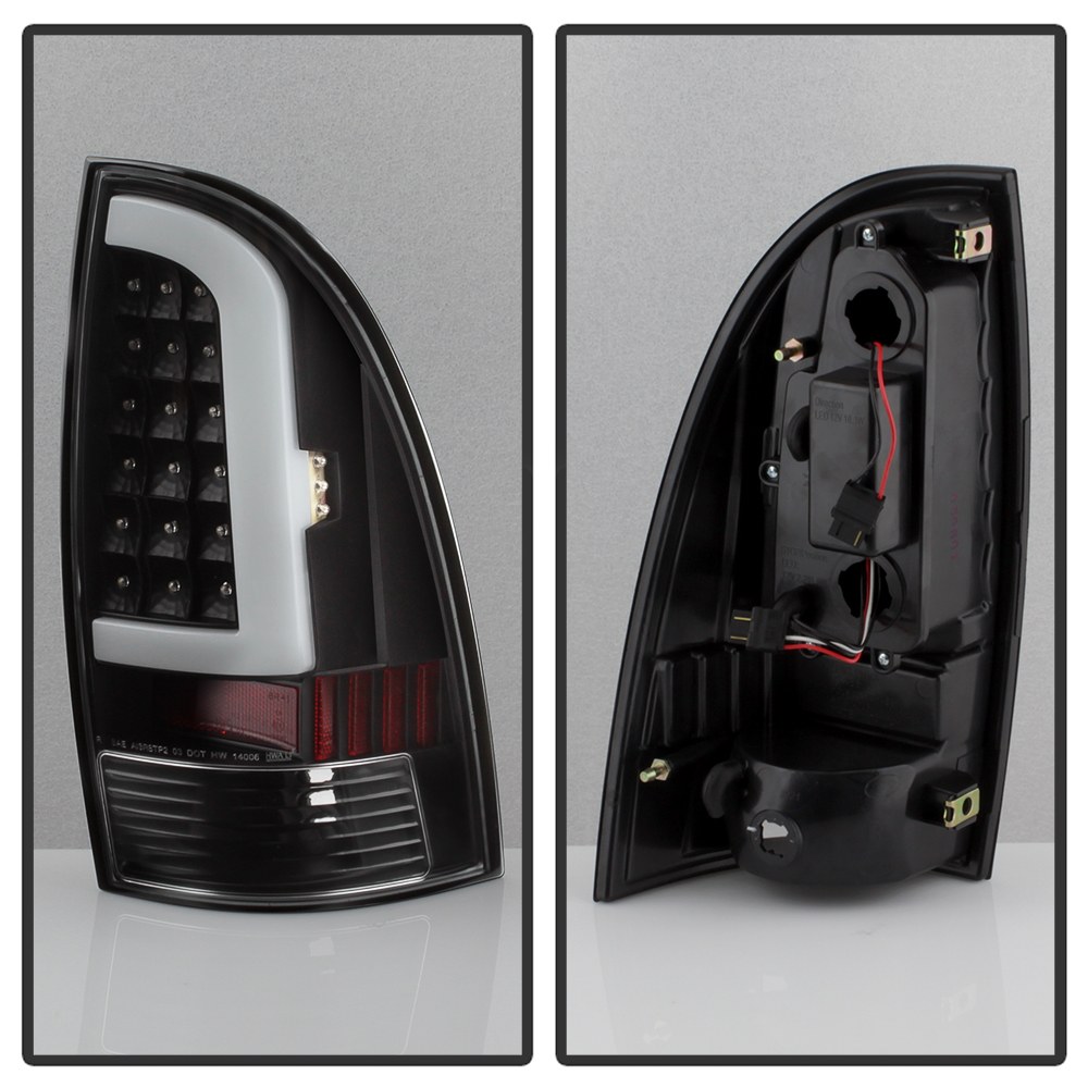 Spyder Auto Tail Light Assembly, LED, Clear Lens, Bar Style, Black Housing, Clear Bulb, Set of 2 – 5082121