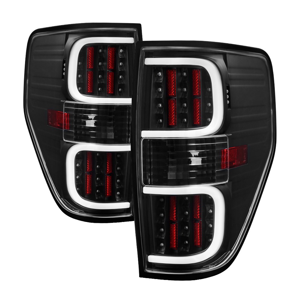 Spyder Auto Tail Light Assembly, Bar Style LED, Clear Lens, Black Housing, Clear Bulb, Set of 2 – 5082169