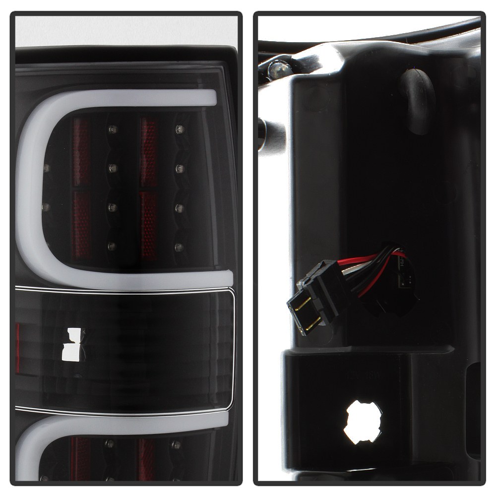 Spyder Auto Tail Light Assembly, Bar Style LED, Clear Lens, Black Housing, Clear Bulb, Set of 2 – 5082169
