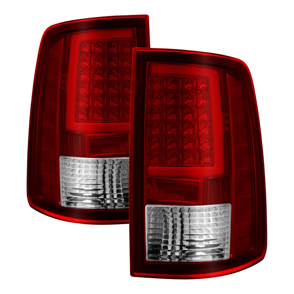 Spyder Auto Tail Light Assembly, LED, Red/Clear Lens, Bar Style, Chrome Plated Housing, Set of 2 – 5082213