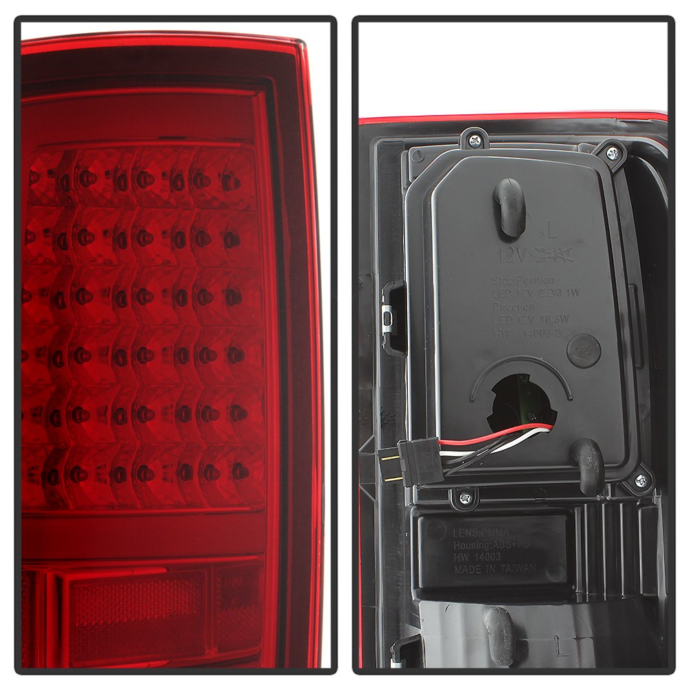 Spyder Auto Tail Light Assembly, LED, Red/Clear Lens, Bar Style, Chrome Plated Housing, Set of 2 – 5082213