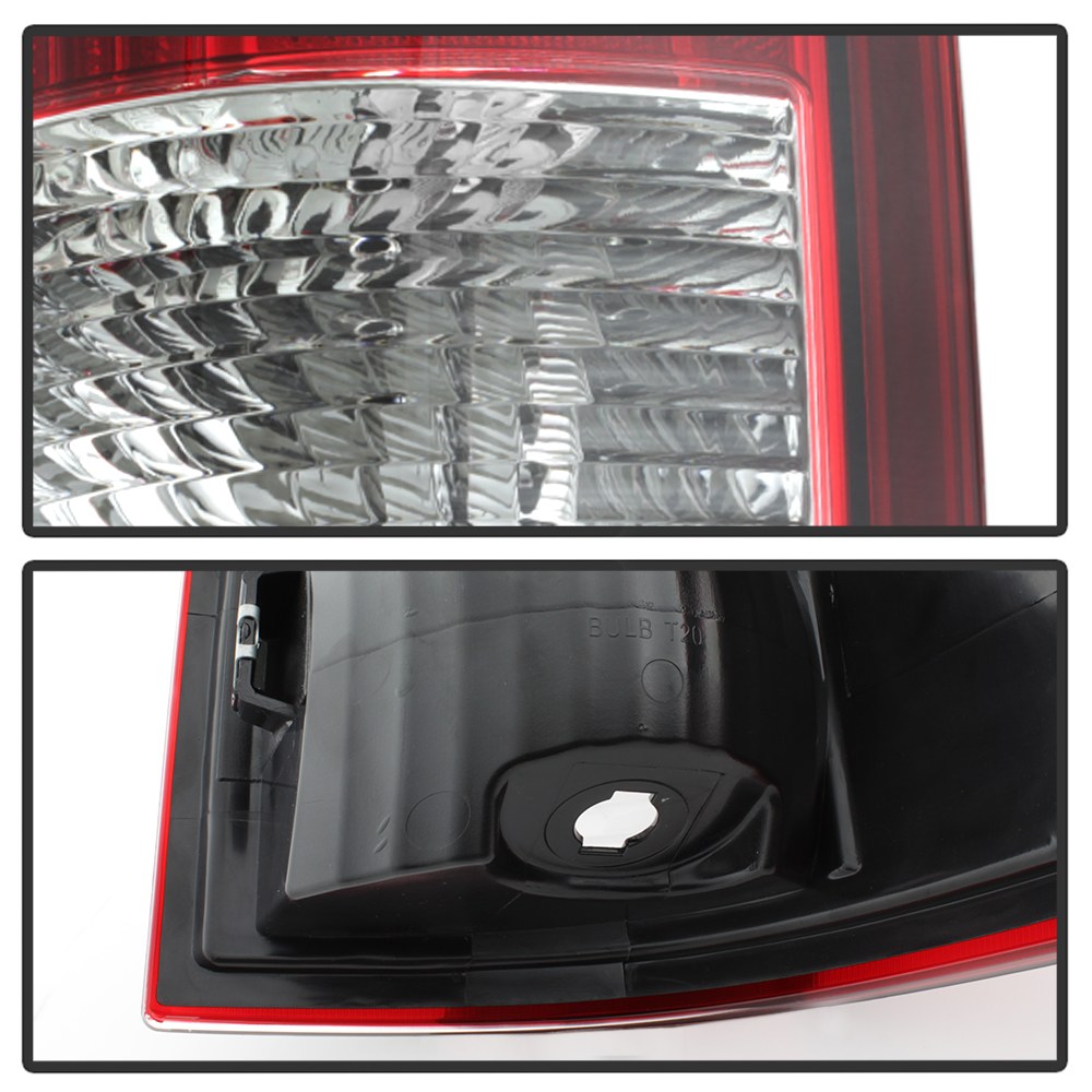 Spyder Auto Tail Light Assembly, LED, Red/Clear Lens, Bar Style, Chrome Plated Housing, Set of 2 – 5082213