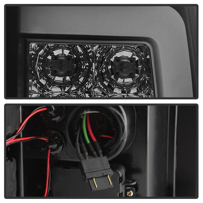 Spyder Auto Tail Light Assembly, Version 3, LED, Black Smoke Lens/ Red Reflector, Black Housing, Uses OE Reverse Bulb, Set of 2 – 5084095