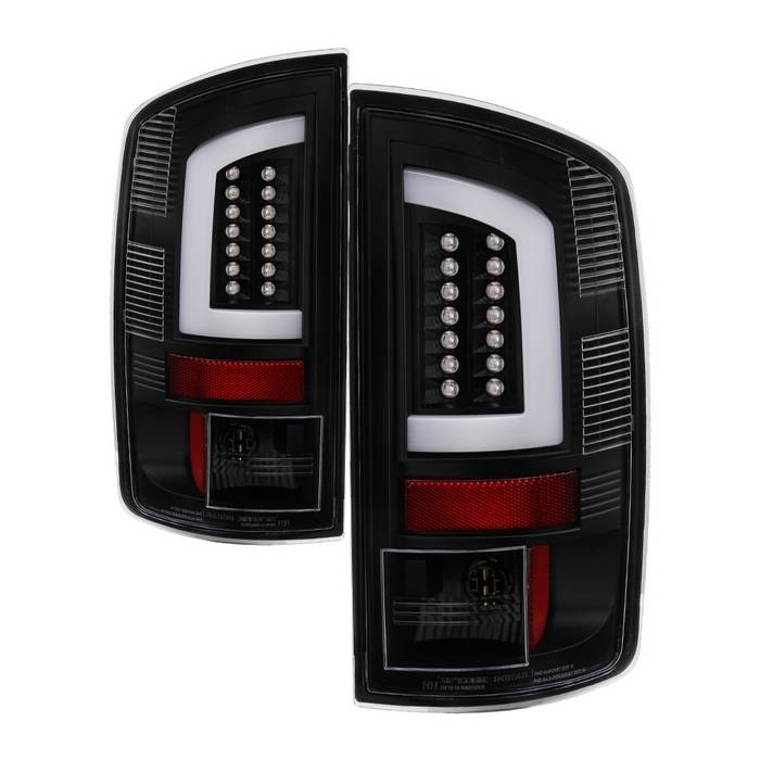 Spyder Auto Tail Light Assembly, Version 3, LED, Clear Lens/ Red Reflector, Black Housing, Uses OE Reverse Bulb, Set of 2, Light Bar Style – 5084118