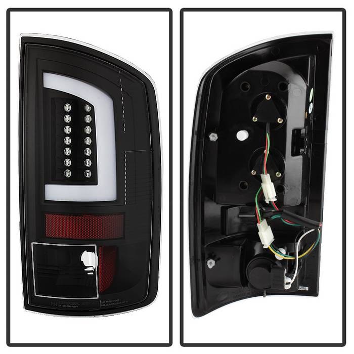 Spyder Auto Tail Light Assembly, Version 3, LED, Clear Lens/ Red Reflector, Black Housing, Uses OE Reverse Bulb, Set of 2, Light Bar Style – 5084118