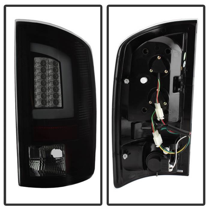 Spyder Auto Tail Light Assembly, Version 3, LED, Black Smoke Lens/ Red Reflector, Black Housing, Uses OE Reverse Bulb, Set of 2 – 5084125