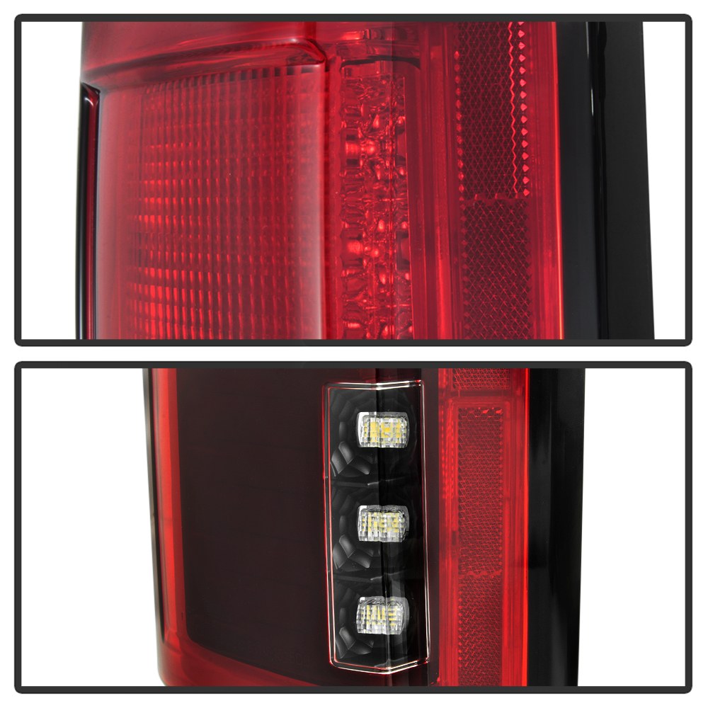 Spyder Auto Tail Light Assembly, LED, Clear/ Red Lens, Bar Style, Chrome Plated Housing, Set of 2 – 5085320