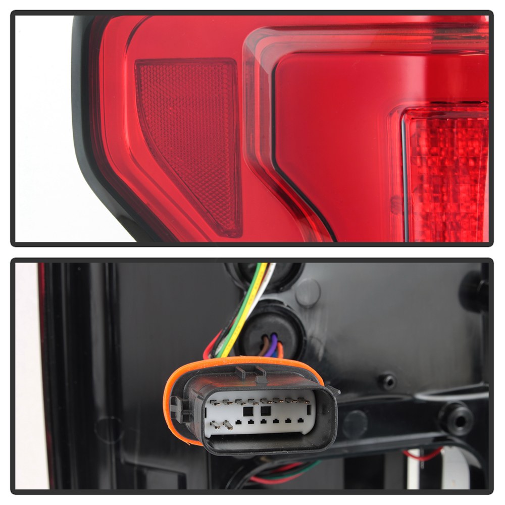 Spyder Auto Tail Light Assembly, LED, Clear/ Red Lens, Bar Style, Chrome Plated Housing, Set of 2 – 5085320