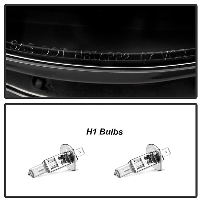 Spyder Auto Headlight Assembly, Signature Series, Projector Beam with Daytime Running Light, H1 Halogen High Beam/ H1 Halogen Low Beam Bulb – 5085771