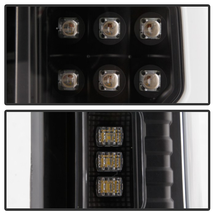 Spyder Auto Tail Light Assembly, LED, Clear Lens, Black Housing, Red/ Amber/ White Bulbs, Set of 2 – 5087256