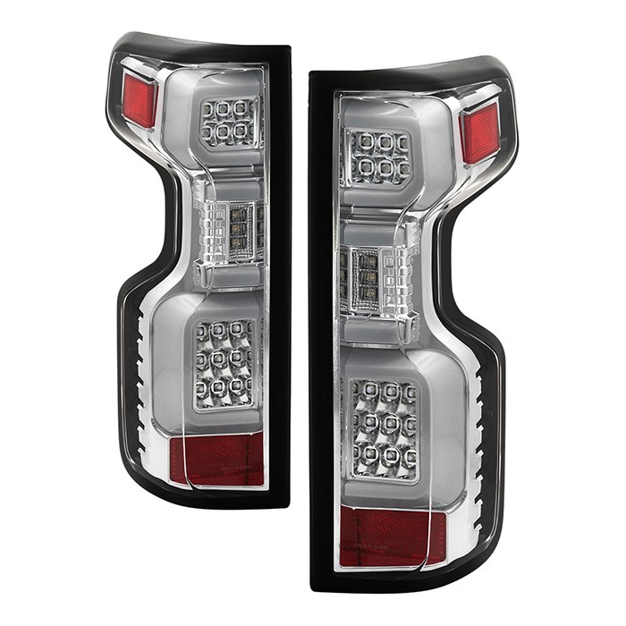 Spyder Auto Tail Light Assembly, LED, Clear Lens, Chrome Housing, Red/ Amber/ White Bulbs, Set of 2 – 5087287