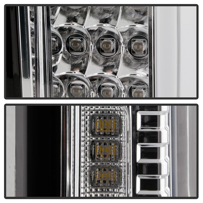 Spyder Auto Tail Light Assembly, LED, Clear Lens, Chrome Housing, Red/ Amber/ White Bulbs, Set of 2 – 5087287