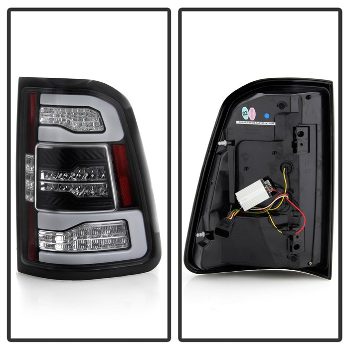 Spyder Auto Tail Light Assembly, LED, Clear Lens, Black Housing, Red/ Amber/ White Bulbs, With Sequential Turn Signal Function, Set of 2 – 5087294