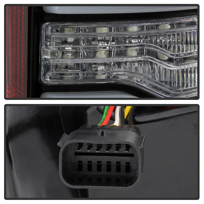 Spyder Auto Tail Light Assembly, LED, Clear Lens, Black Housing, Red/ Amber/ White Bulbs, With Sequential Turn Signal Function, Set of 2 – 5087294