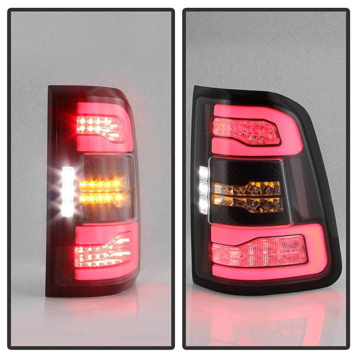 Spyder Auto Tail Light Assembly, LED, Clear Lens, Black Housing, Red/ Amber/ White Bulbs, With Sequential Turn Signal Function, Set of 2 – 5087294