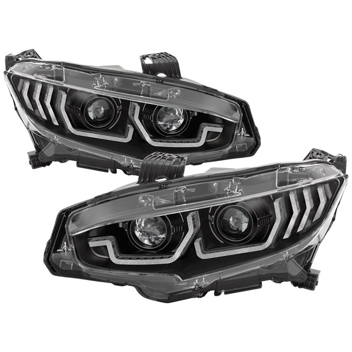 Spyder Auto Headlight Assembly, Apex Series, Projector Beam with Sequential Turn Signal Light, LED High Beam/ LED Low Beam Bulb – 5087539