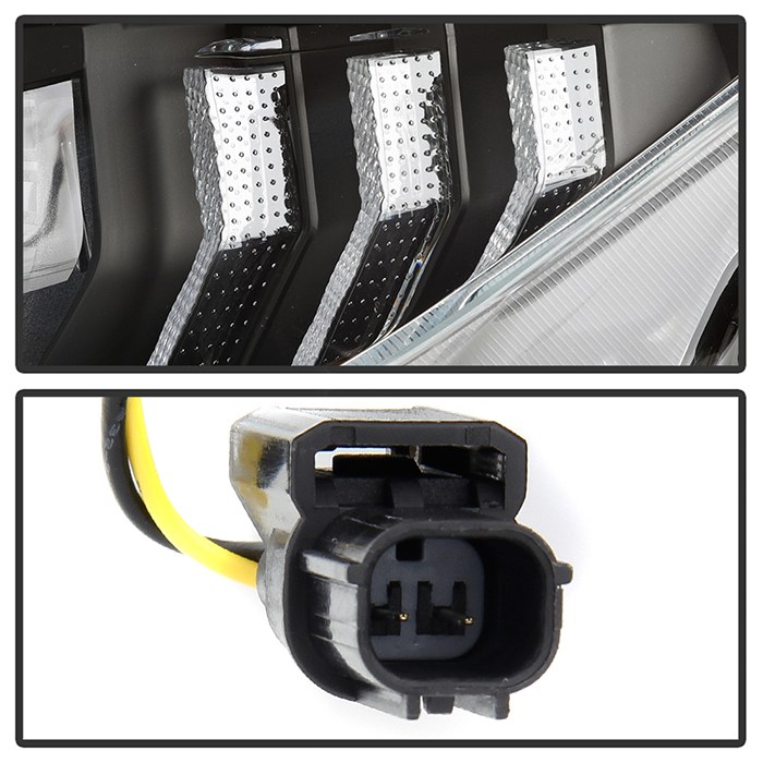 Spyder Auto Headlight Assembly, Apex Series, Projector Beam with Sequential Turn Signal Light, LED High Beam/ LED Low Beam Bulb – 5087539