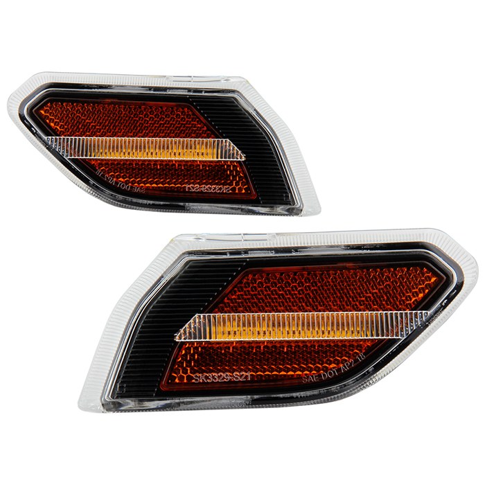 Spyder Auto Side Marker Light – LED, Fender Mount, Clear Lens, Black Trim, Clear Bulb with Amber Light, Set of 2 – 5087836