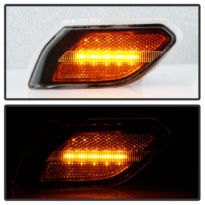Spyder Auto Side Marker Light – LED, Fender Mount, Clear Lens, Black Trim, Clear Bulb with Amber Light, Set of 2 – 5087836