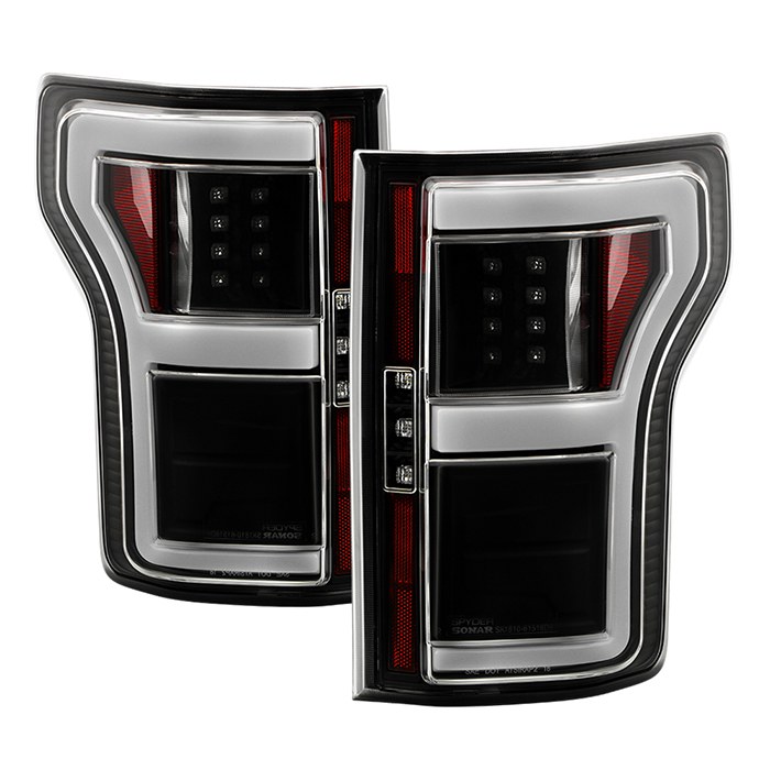 Spyder Auto Tail Light Assembly, LED, Clear Lens, Black Housing, Red/ White Bulbs, Set of 2 – 5088550