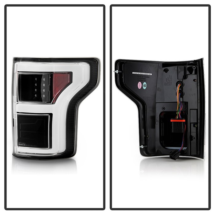 Spyder Auto Tail Light Assembly, LED, Clear Lens, Black Housing, Red/ White Bulbs, Set of 2 – 5088550