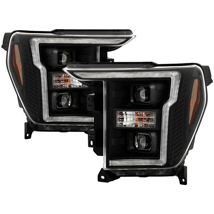 Spyder Auto Headlight Assembly, Signature Series, Projector Beam with Sequential Turn Signal Light and LED Crystal Parking Light Bar – 5088703