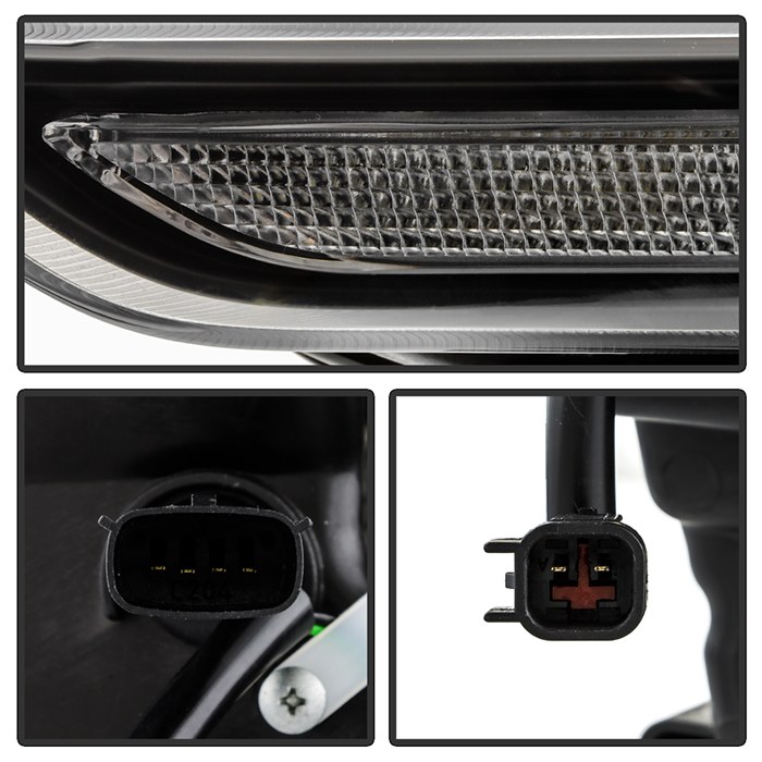 Spyder Auto Headlight Assembly, Signature Series, Projector Beam with Sequential Turn Signal Light and LED Crystal Parking Light Bar – 5088703
