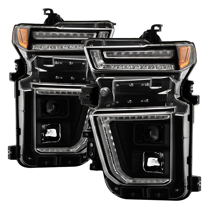 Spyder Auto Headlight Assembly, Signature Series, Projector Beam with Sequential Turn Signal Light and LED Crystal Parking Light Bar – 5088796