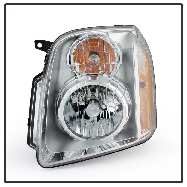Spyder Auto Headlight Assembly, Halogen Bulb, Standard Beam, H13 High/ Low Beam, Crystal Clear Lens, Chrome Plated Housing, Set of 2 – 9023217