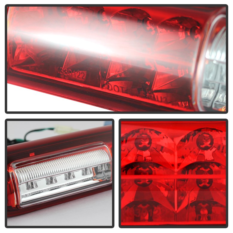 Spyder Auto Center High Mount Stop Light, LED, Red/ Clear Lens, Clear Bulb, Chrome Plated Housing – 9024962