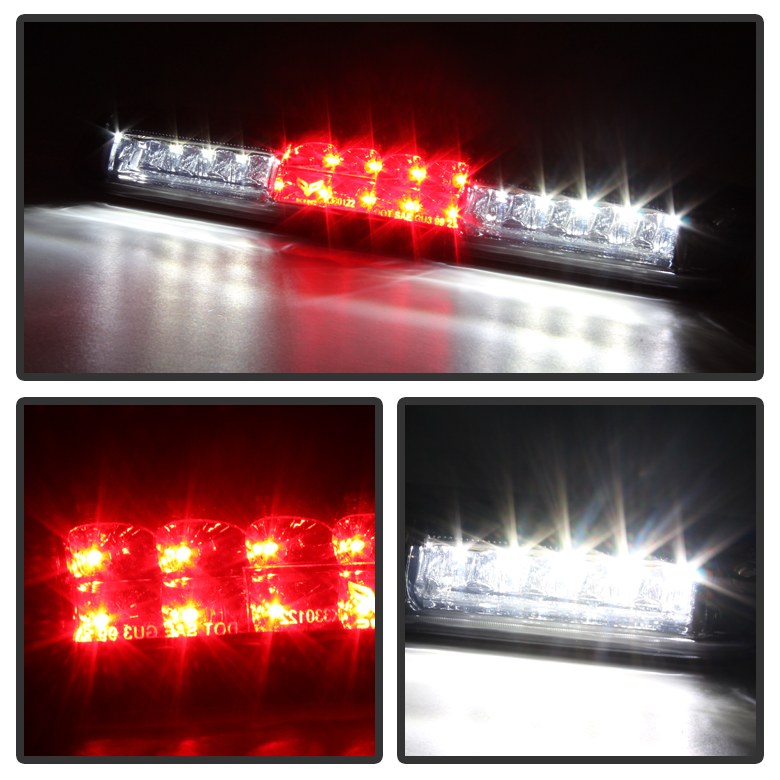 Spyder Auto Center High Mount Stop Light, LED, Red/ Clear Lens, Clear Bulb, Chrome Plated Housing – 9024962