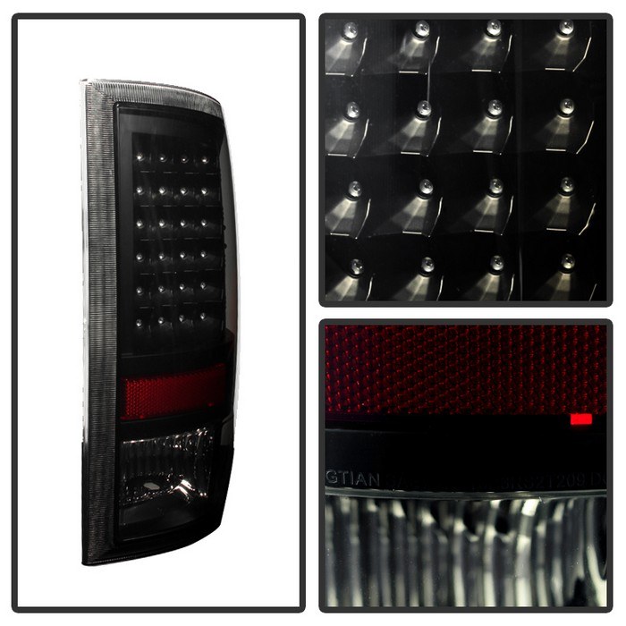 Spyder Auto Tail Light Assembly, LED, Black/ Smoke Lens, Black Housing, Set of 2 – 9025617